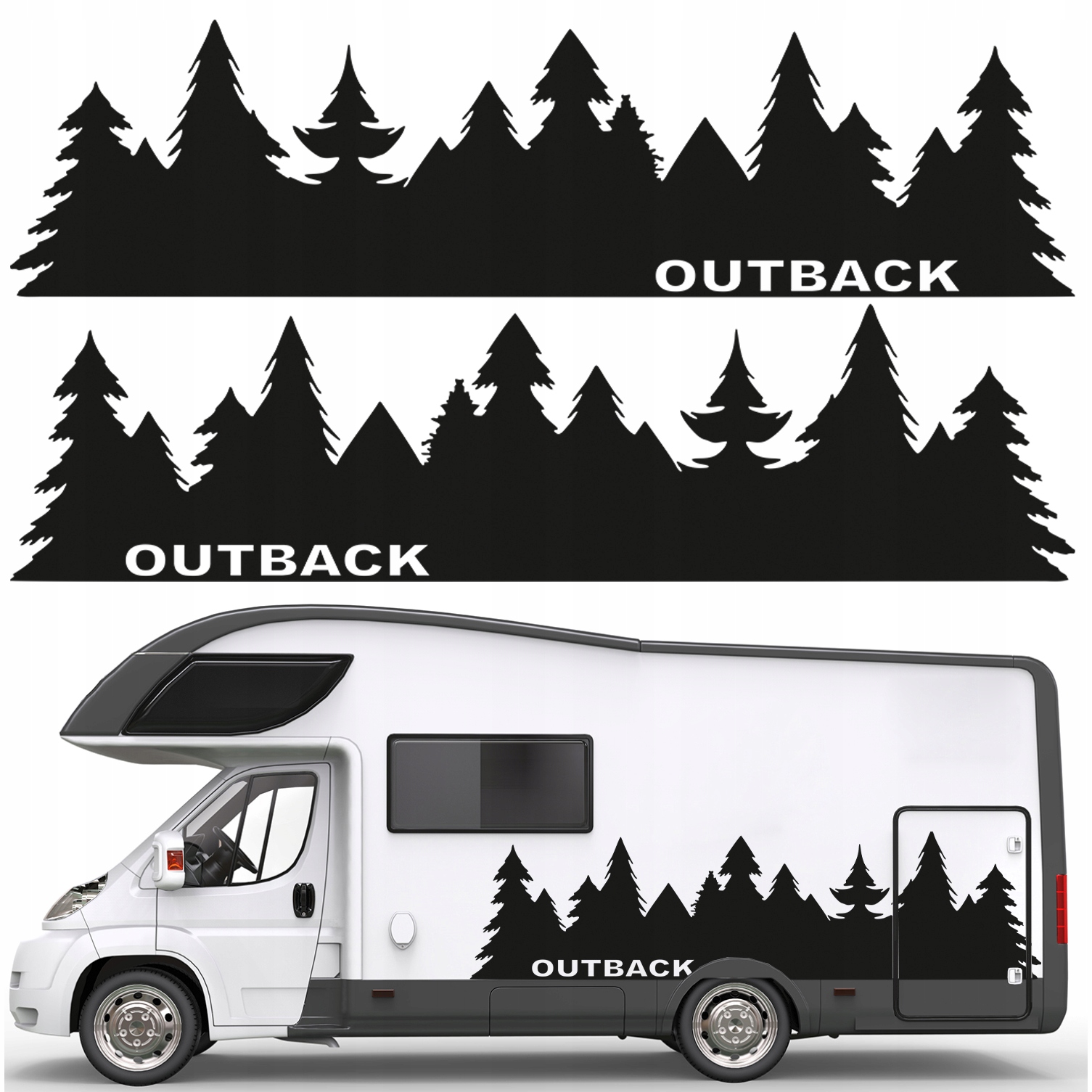 2xNAKLEJKA Grafika pro karavan Las Outback Forest 45x173