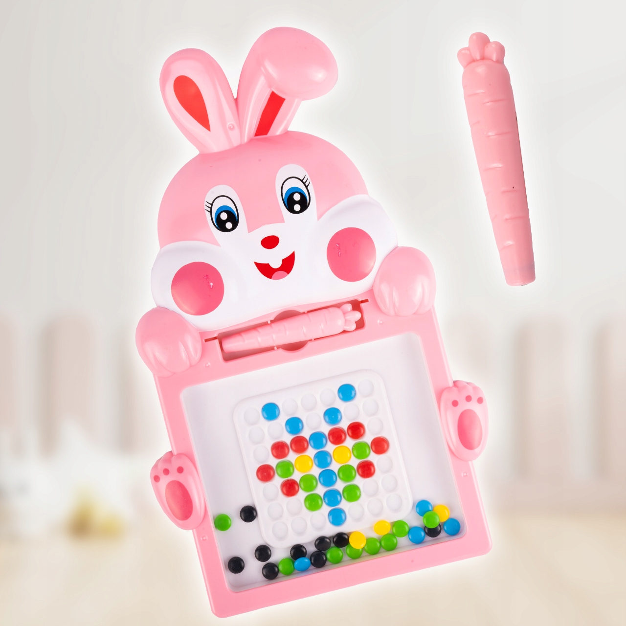 MAGNETISCHES TAFELMOSAIK MIT PERLEN, HASE-VORLAGEN, PUZZLE-Magnet Typ magnetisch