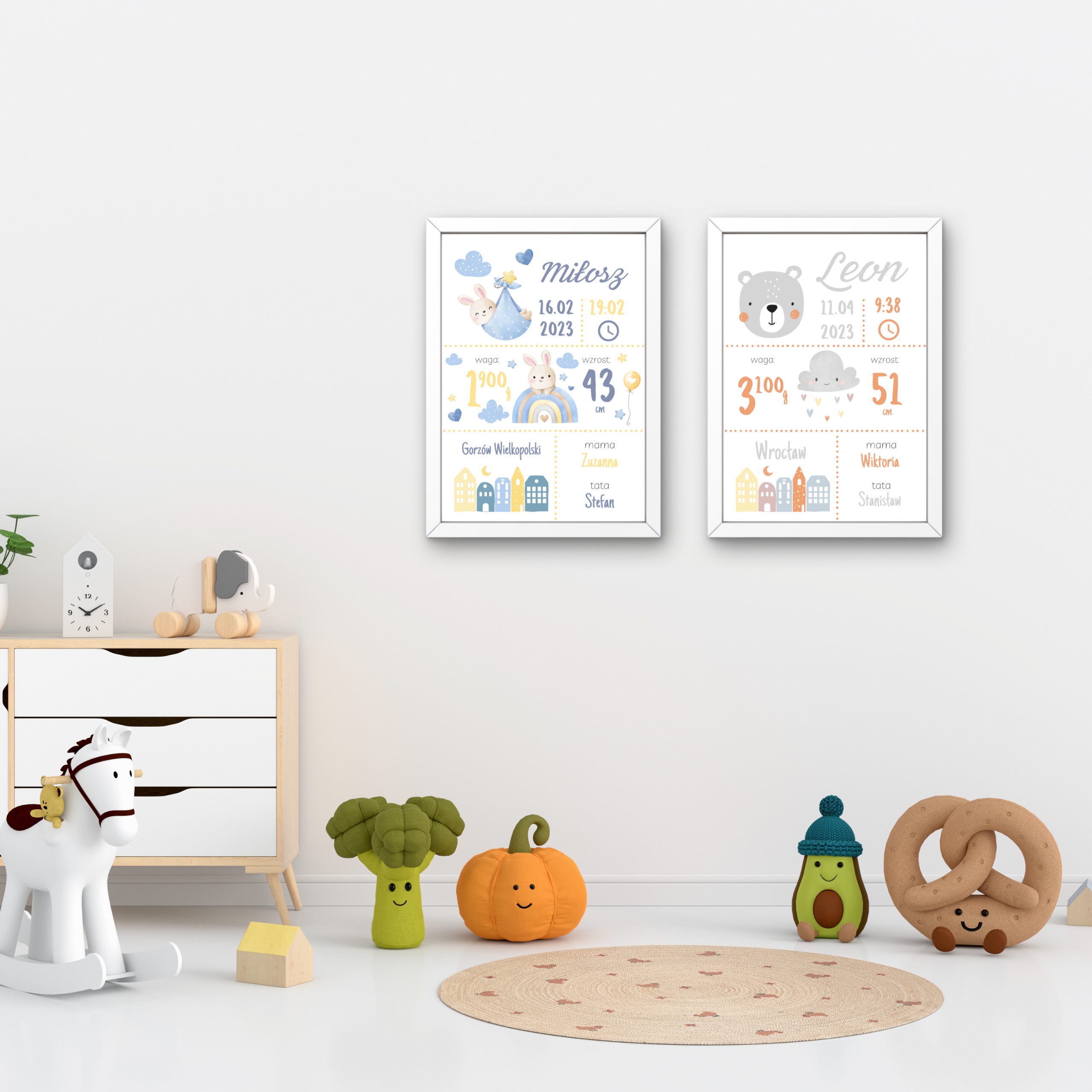 METRYCZKA DLA DZIECKA PREZENT NA CHRZEST DLA CHŁOPCA PLAKAT OBRAZ W RAMIE Stan opakowania oryginalne