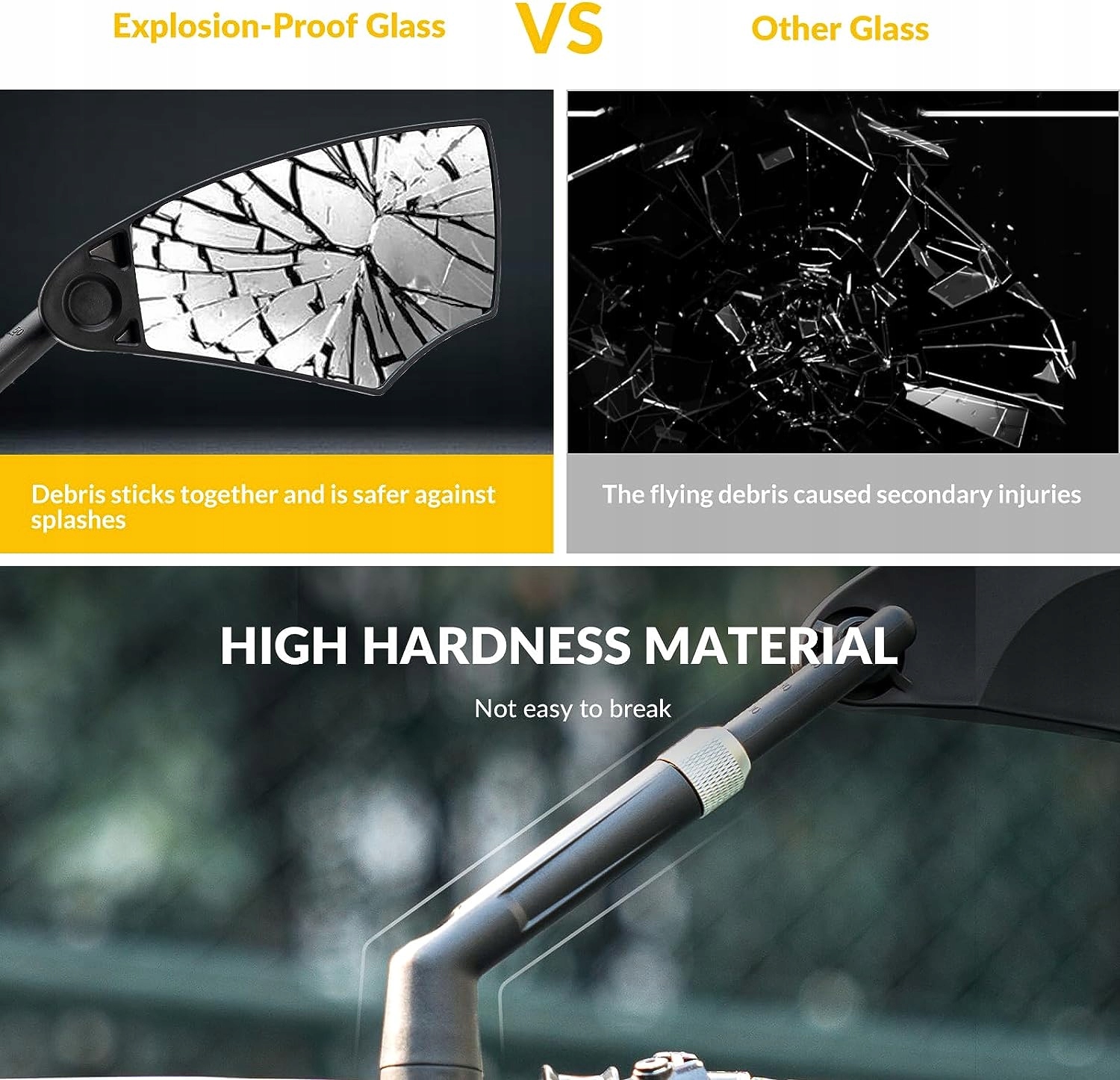 ROCKBROS Lusterko Rowerowe Wsteczne Składane 360°Obrotowe Lewe Model lusterko rowerowe lewe