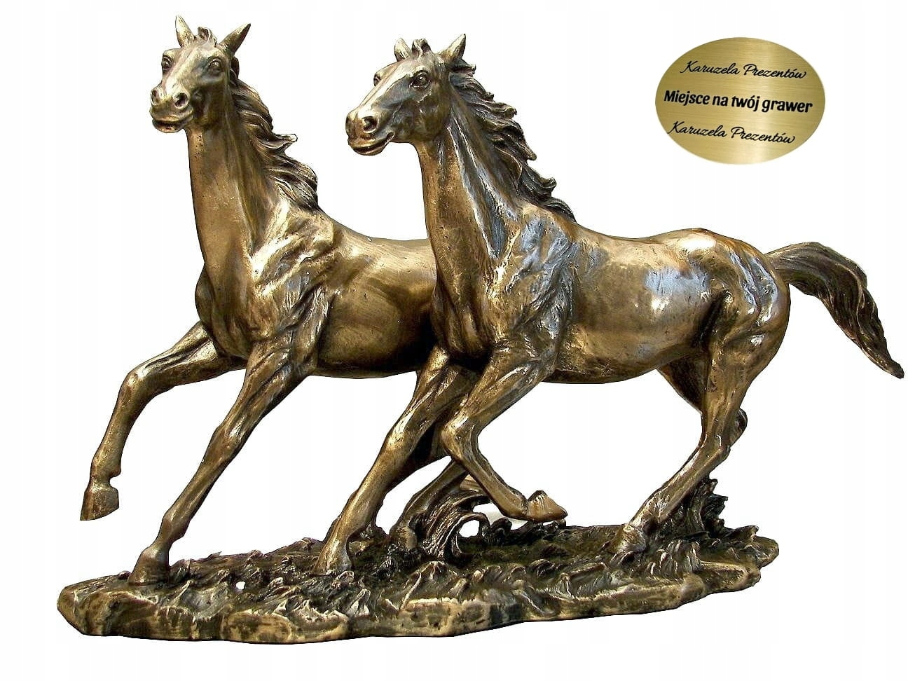 Dva Slobodné Kone A Divoké Žreby V Radostnom Galópe Dekorácia Salónu Kancelárie