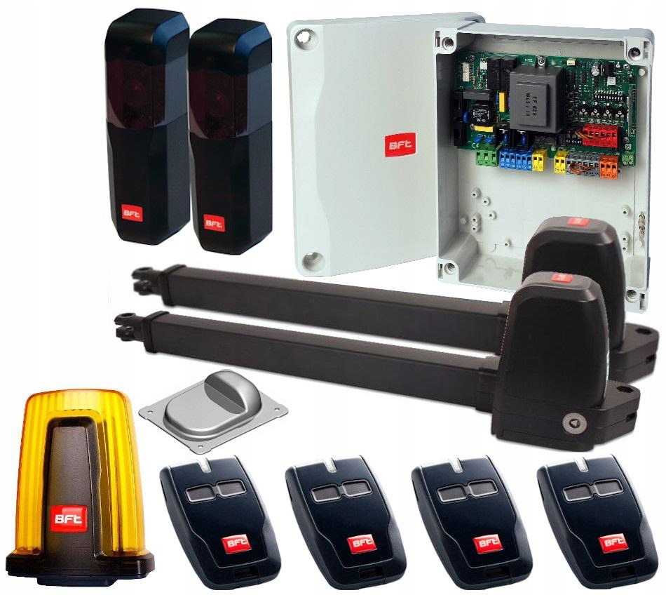 Zestaw Bft Athos Kit Ac A40 z lampą Radius, 4szt. pilotów Cool i stoperem