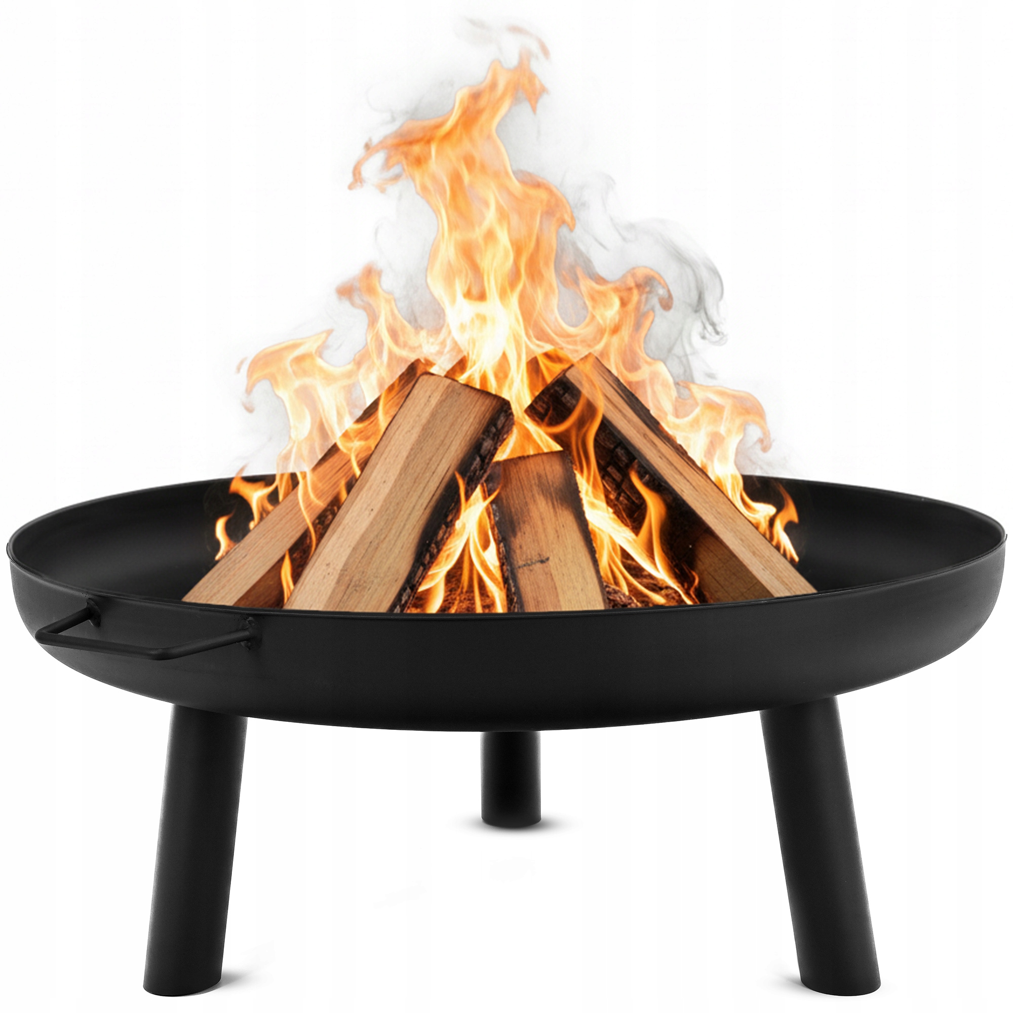 САДОВЫЙ ОЧАГ БОЛЬШОЙ 80 СМ ДЛЯ КОСТРА БАРБЕКЮ КОТЕЛ СТАЛЬНОЙ ЧЕРНЫЙ XXL