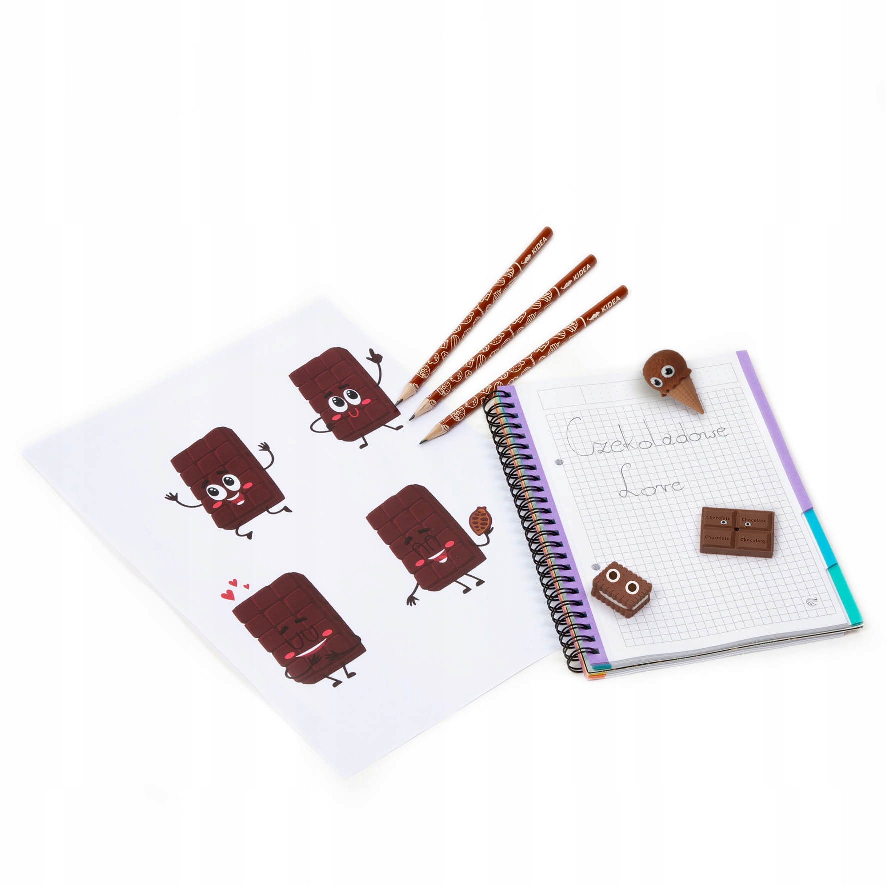 ZAPACHOWE GUMKI I OŁÓWKI CZEKOLADA KIDEA