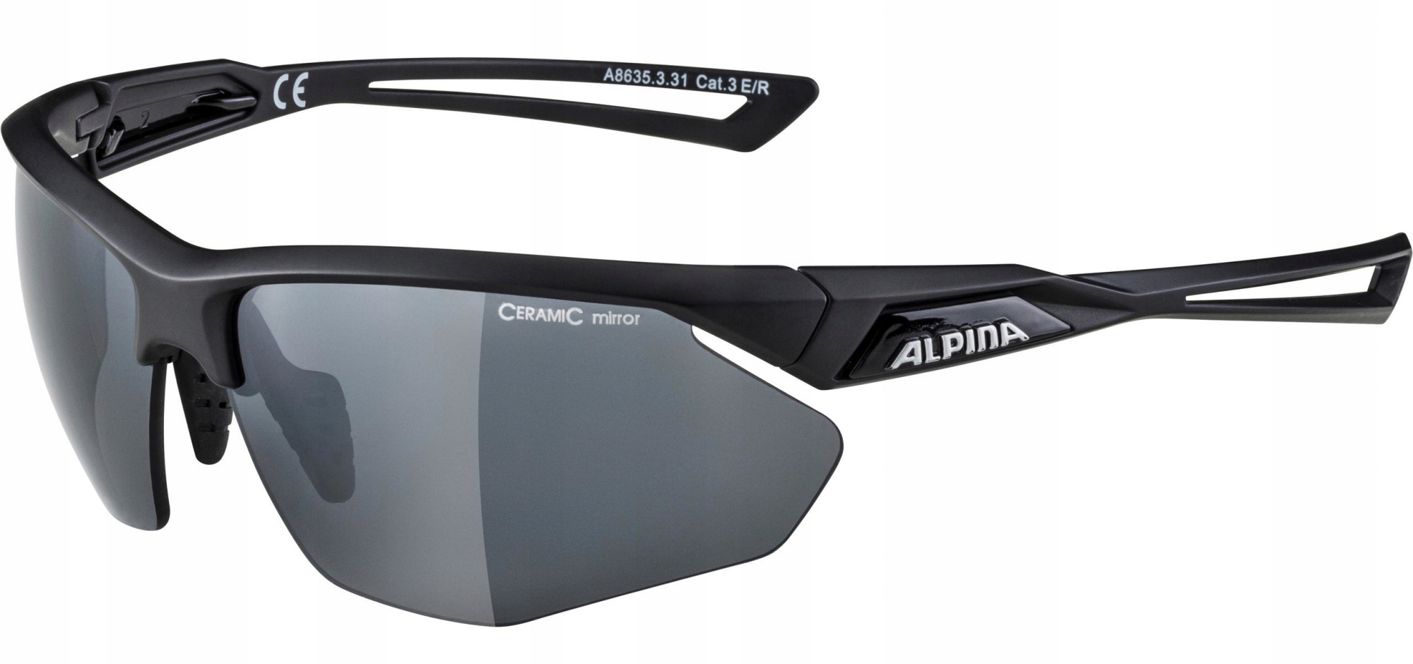 Sportovní brýle Nylos Hr Black Matt Alpina sklo černé zrcadlo Cat. 3
