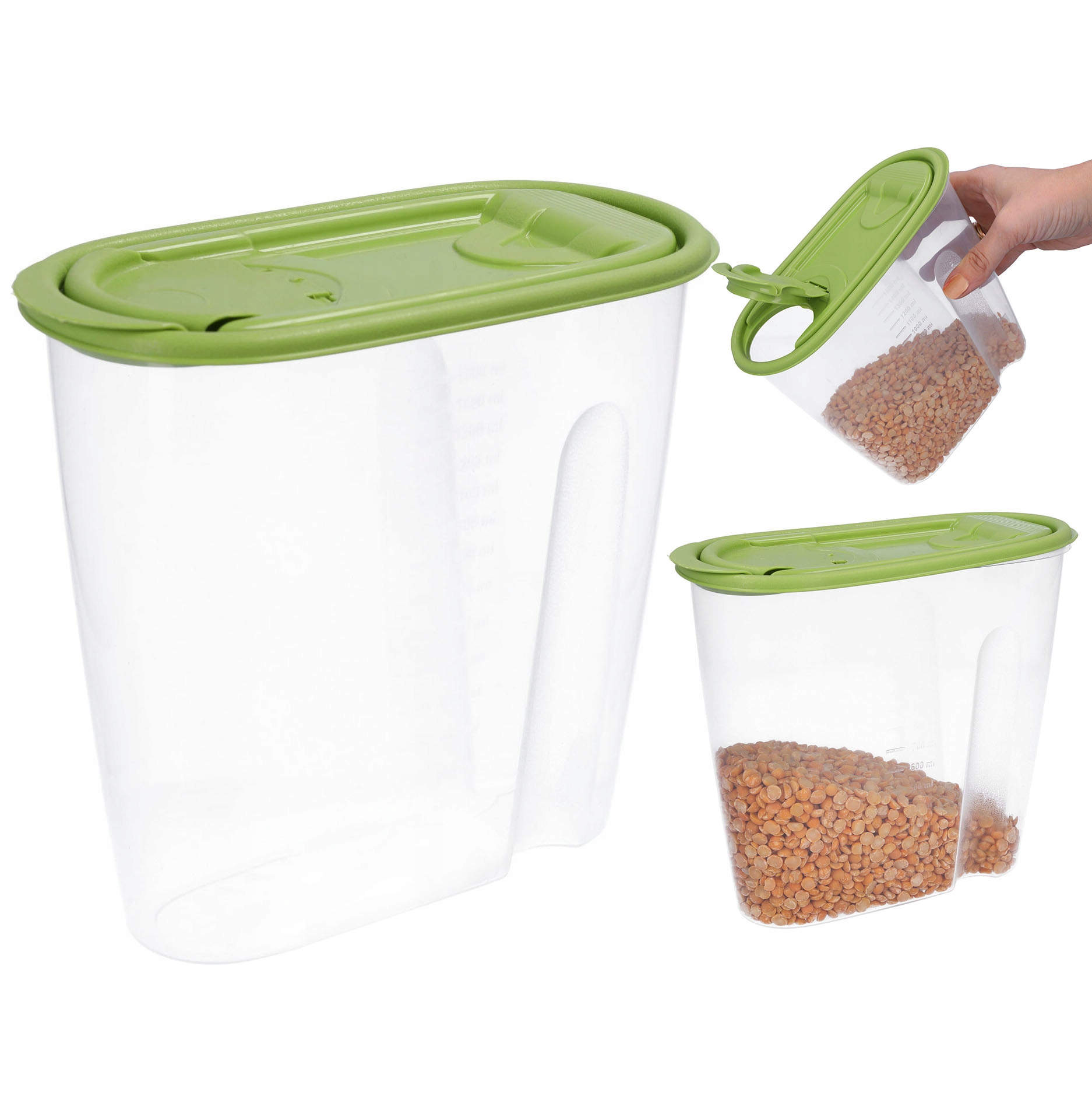 

Pojemnik plastikowy na produkty sypkie mąka 1,5 l