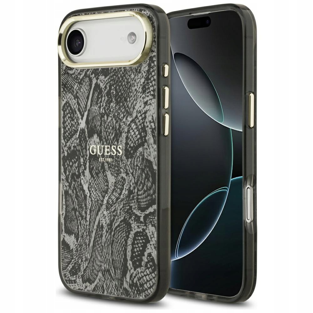 Pouzdro Guess Python Pattern MagSafe pro iPhone Air, černé