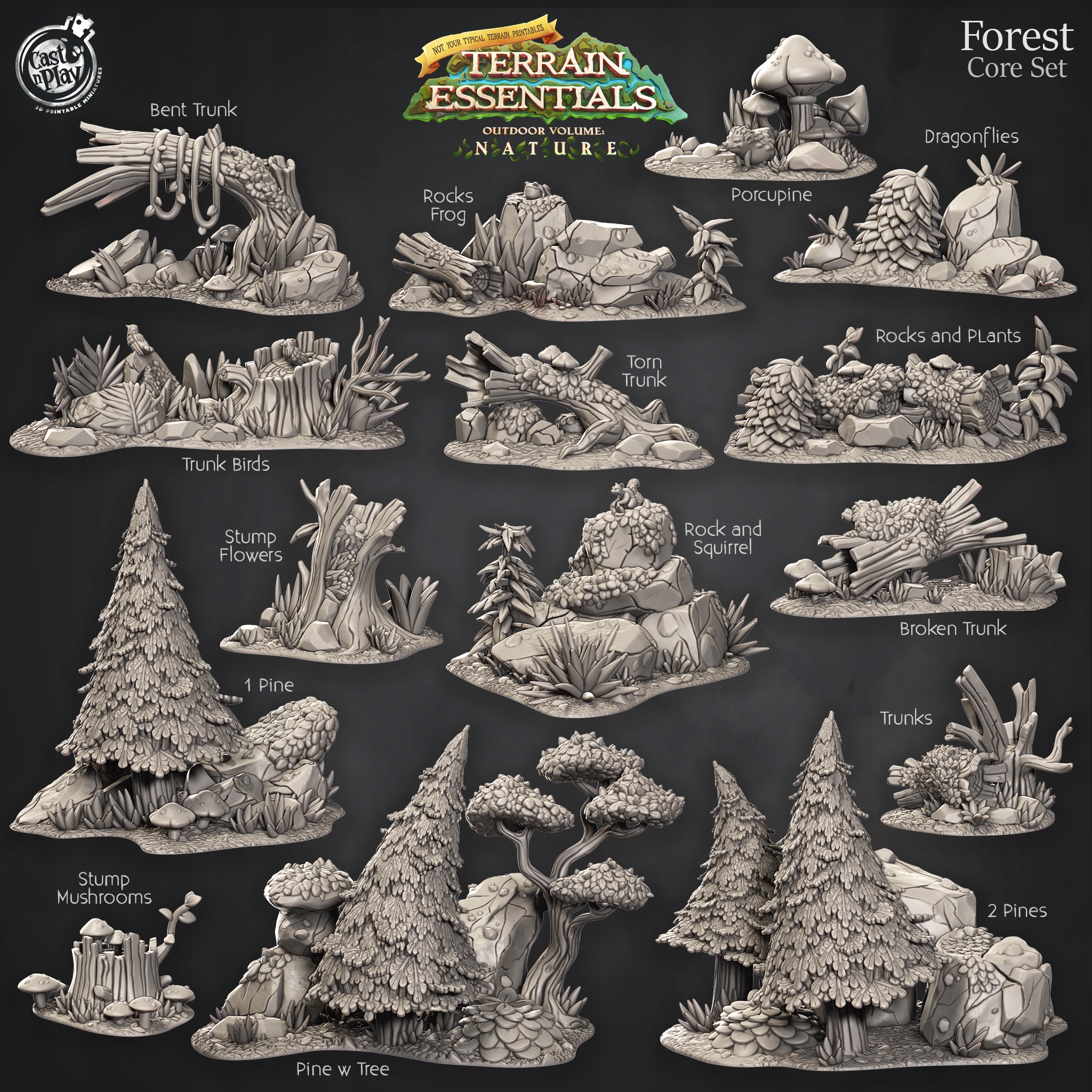 (CnP) - Terrain - Forest - Core Set - 1 Pine - (3DPT) Producent inny