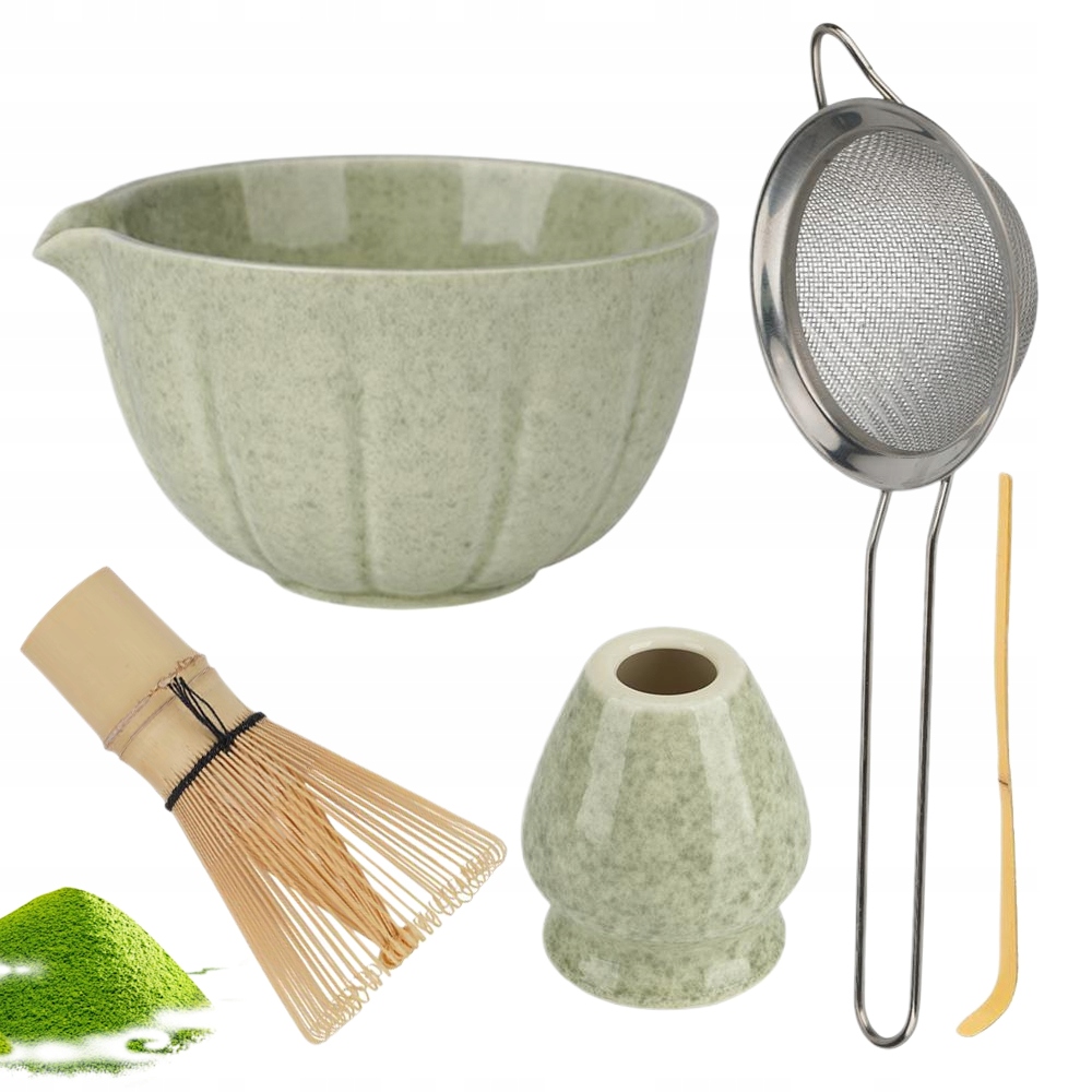 Levně Čaj Matcha 5V1 Sada Metliček Štětec Lžící Sítkem S Miskou A Rukojetí