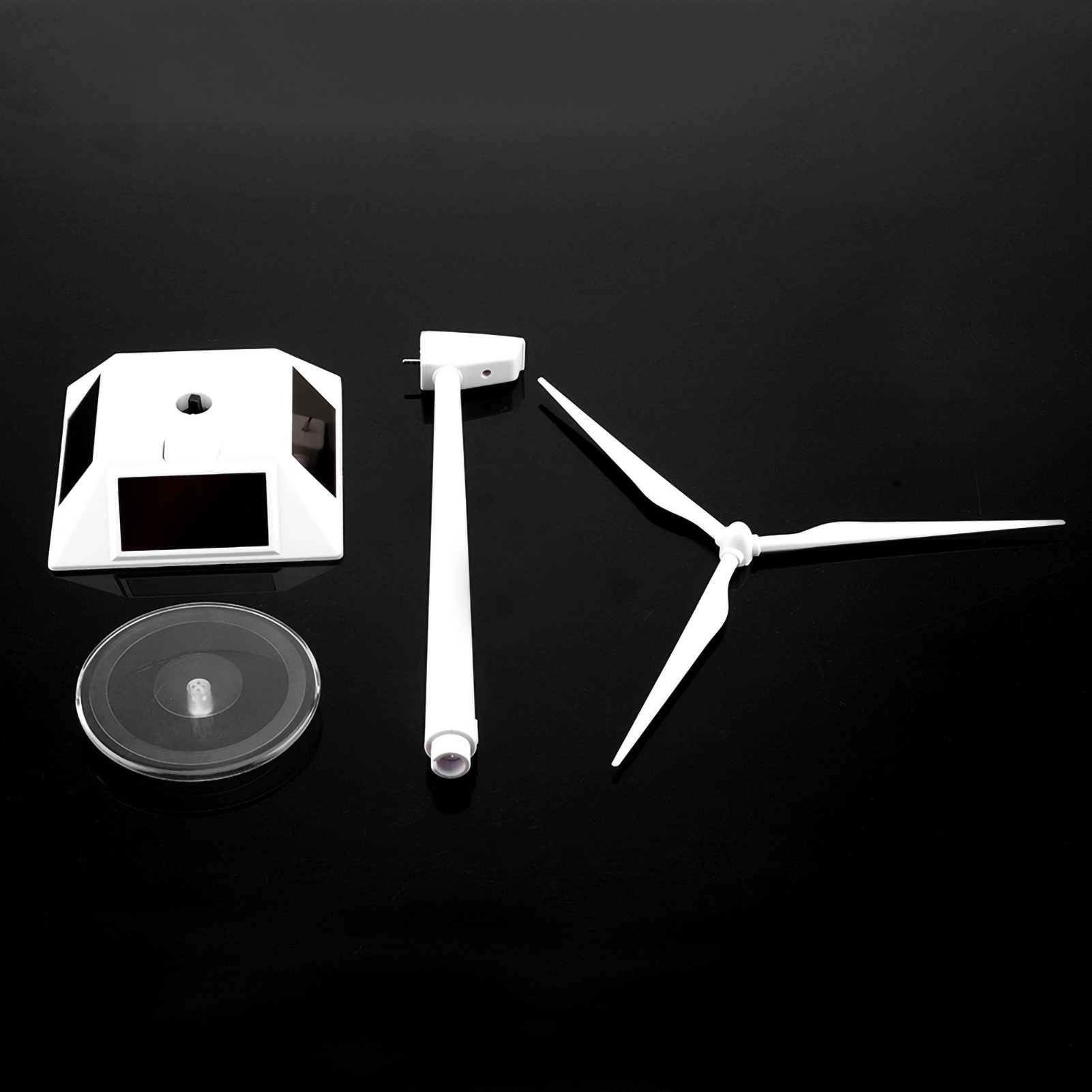 MODEL DIY TURBINY WIATROWEJ WIATRAKI ZASILANE ENERGIĄ SŁONECZNĄ ZABAWKI Materiał plastik