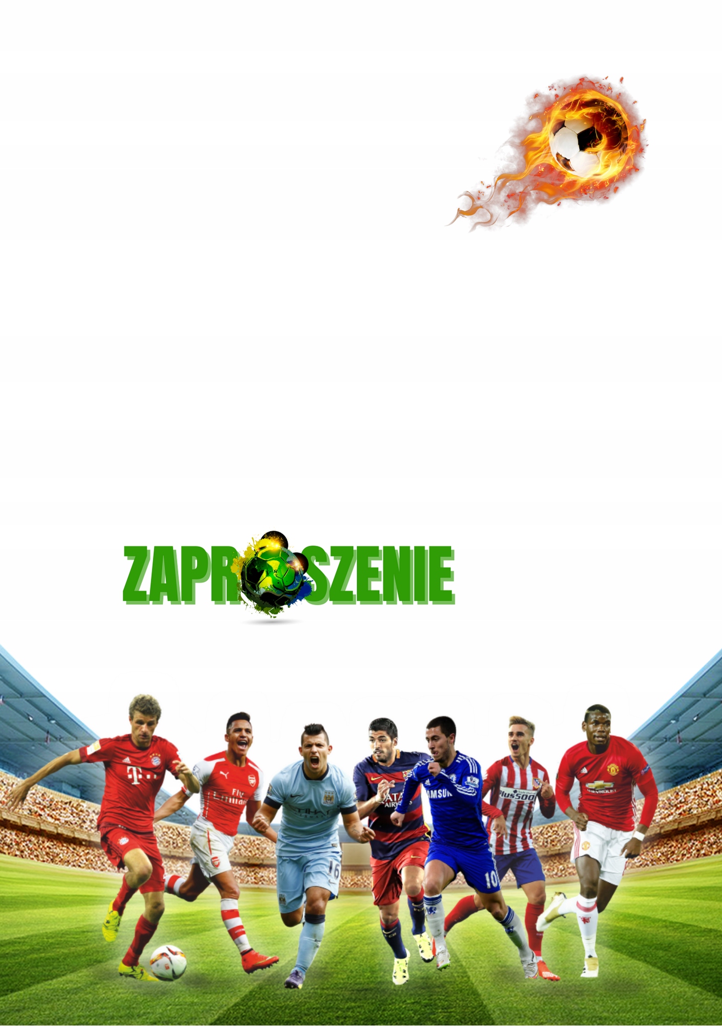 ZAPROSZENIE PIŁKA NOŻNA ZAPROSZANIA BOISKO PIŁAKRZE 20x15 cm Marka inna