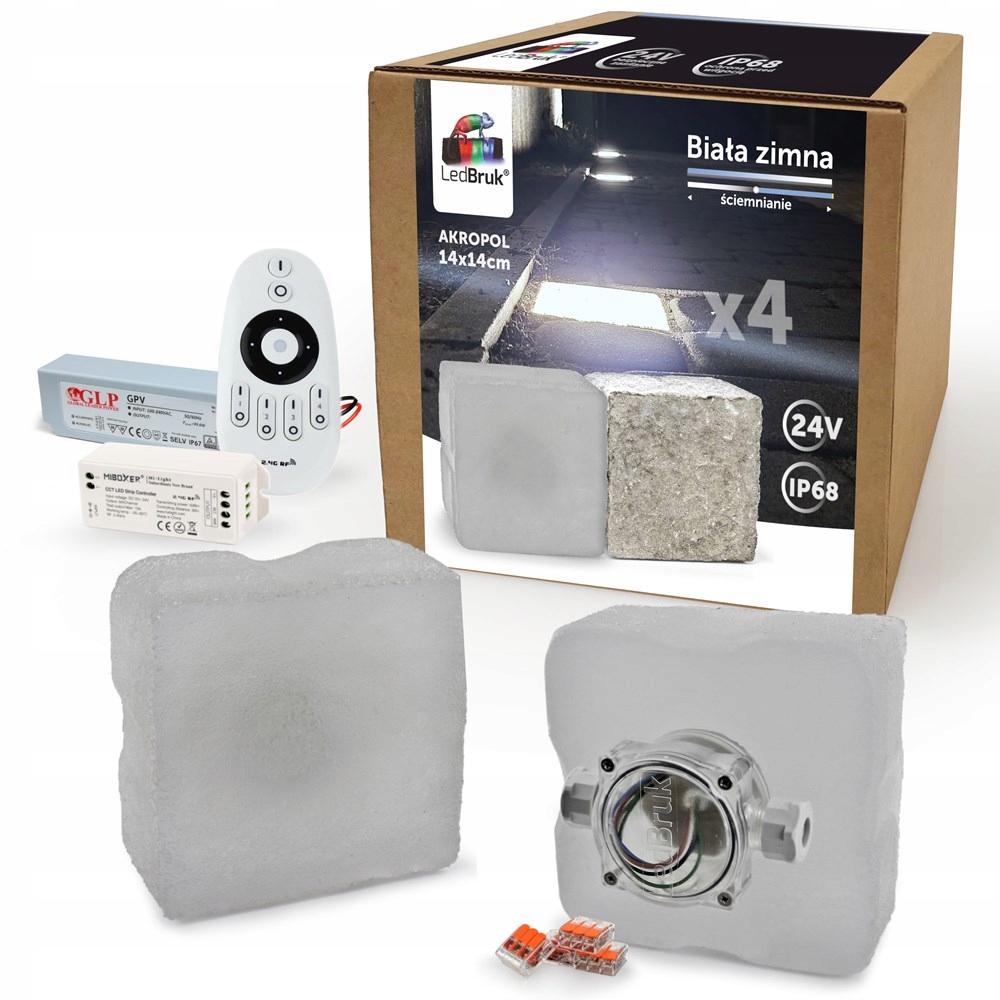 4x Kostka Brukowa LED 24V Akropol 14x14cm BZ 5300K