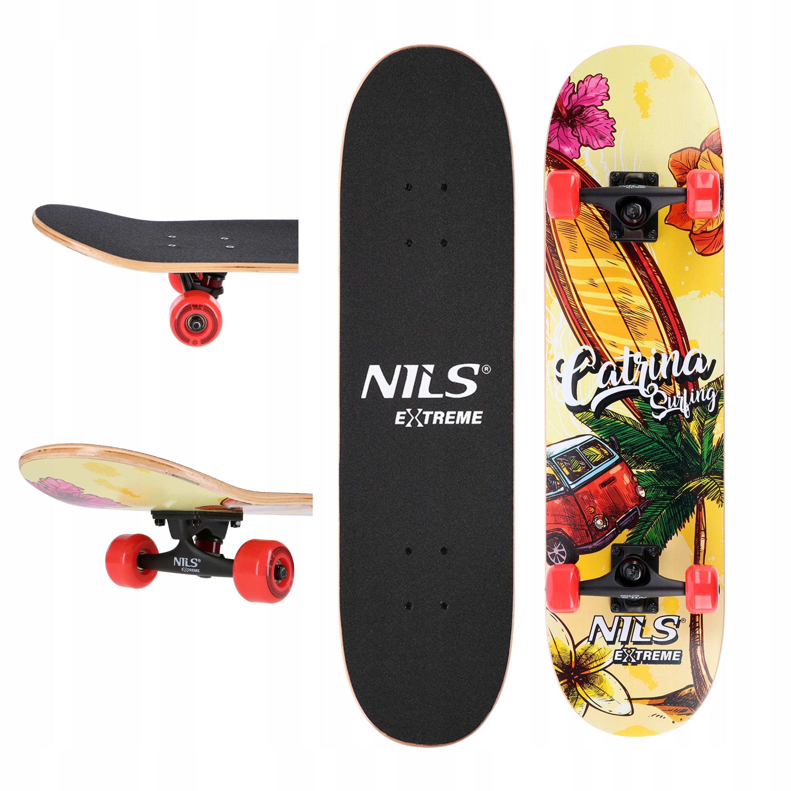Deskorolka dla początkujących skatepark 100kg Abec 7 Nils Extreme