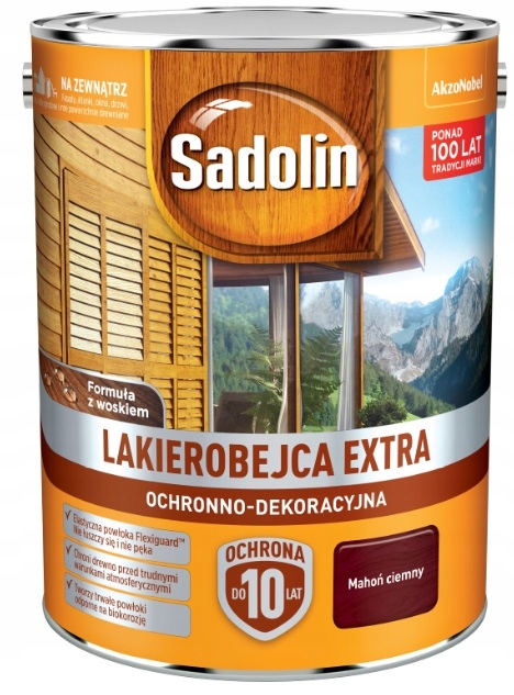 

Lakierobejca Sadolin Extra ciemny mahoń, 5l