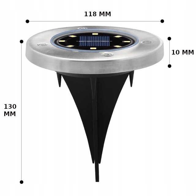 4X LAMPKI OGRODOWE SOLARNE LED WBIJANE DO OGRODU Kolor dominujący srebrny