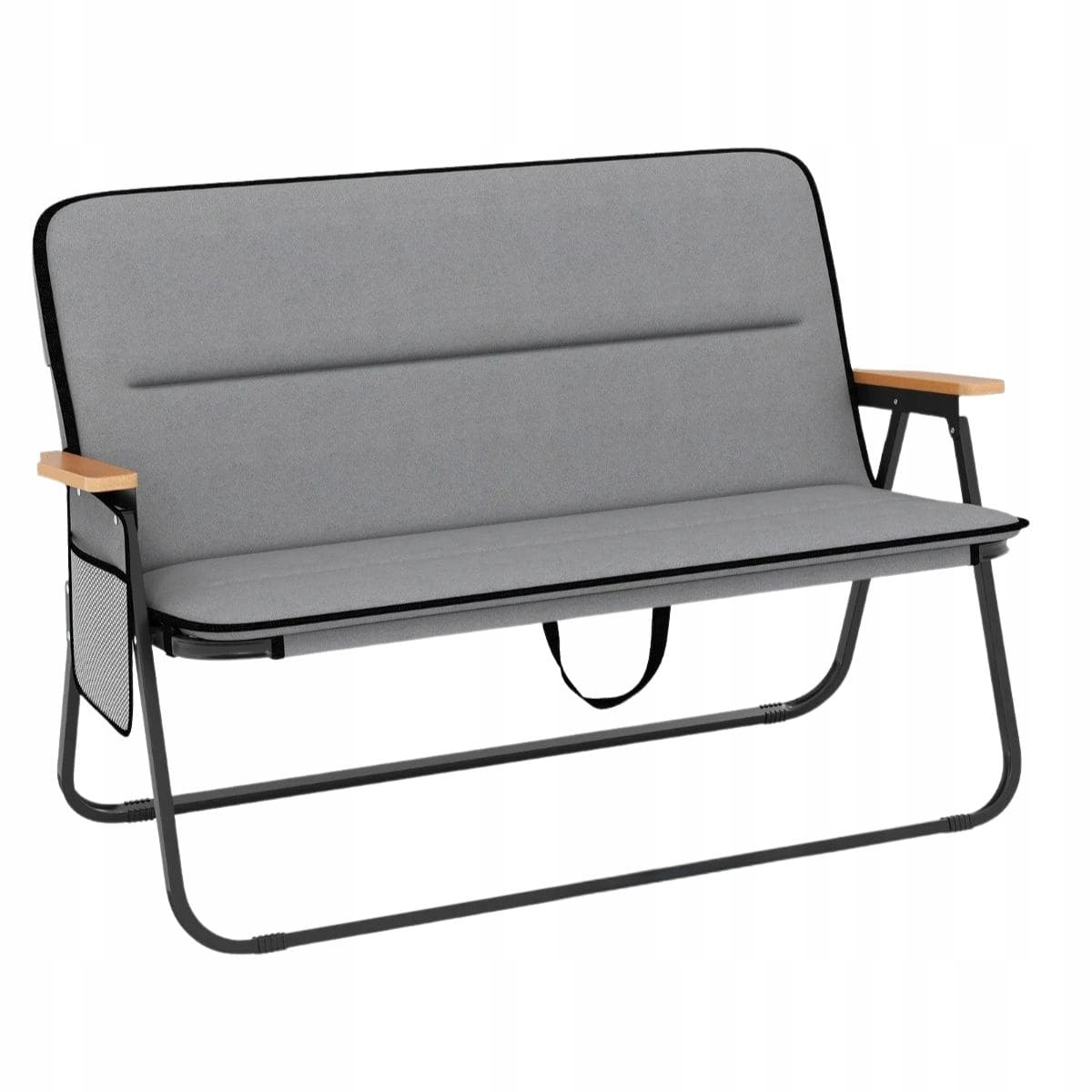 Składane krzesło kempingowe dla 2 osób Sofa Ławka kempingowa Boczna kieszeń