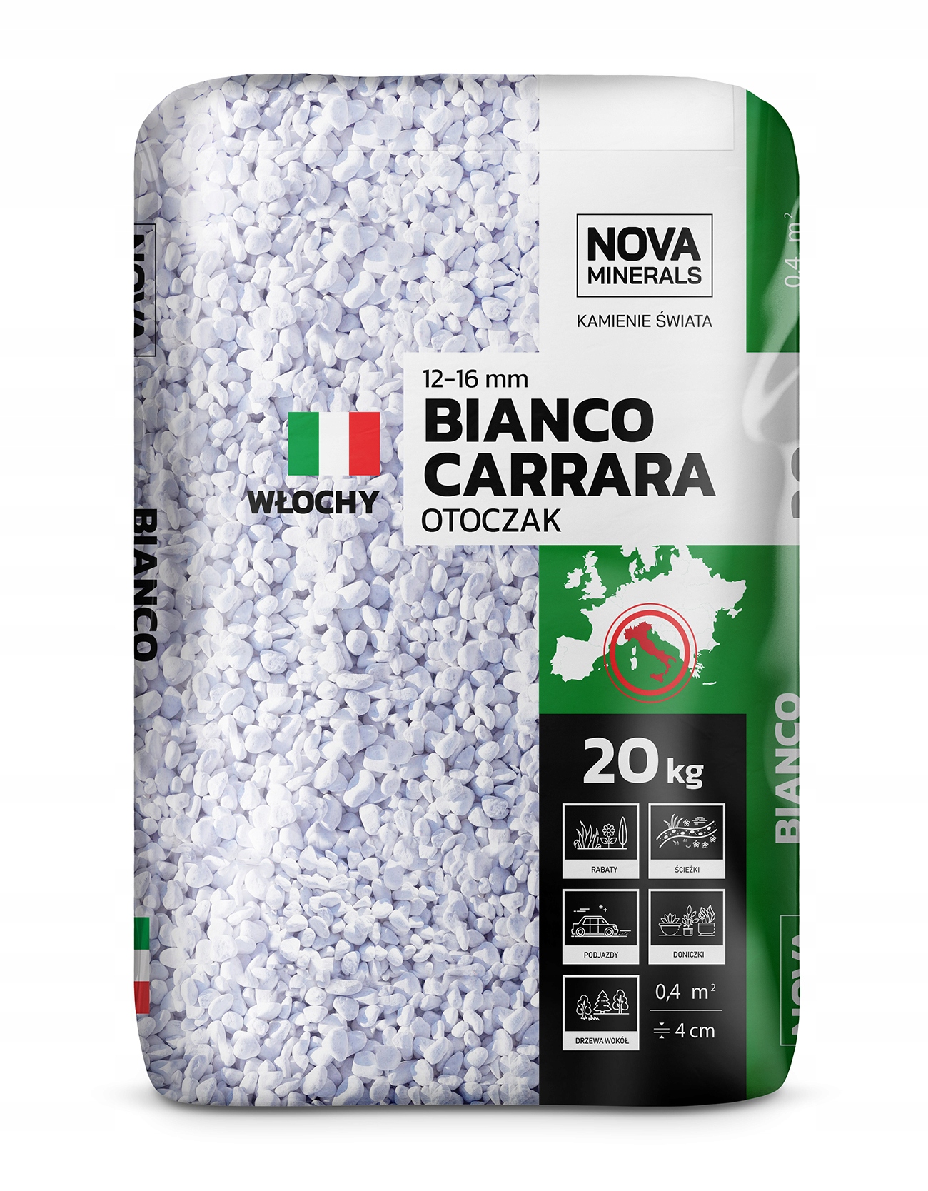 

Otoczak Biały Bianco Carrara (12-16) 20KG