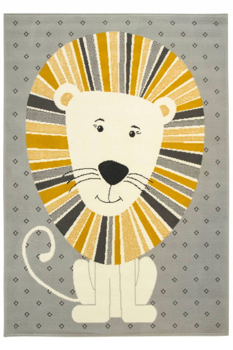 

100x150 cm Modny Szary Dywan Do Pokoju Dziecka Lew