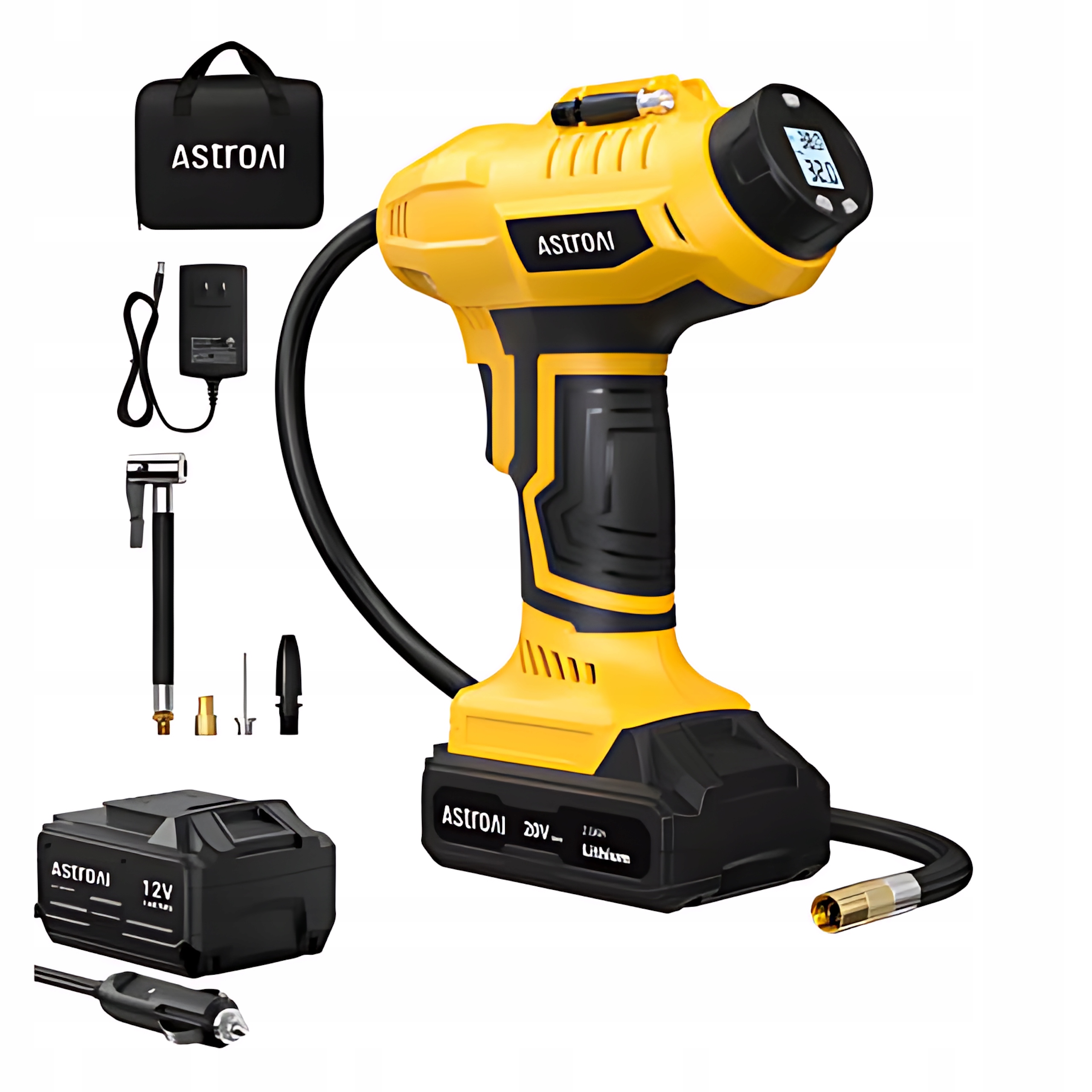 AstroAI Bezdrátová pumpa na pneumatiky 160 Psi Kompresor 150W LCD displej
