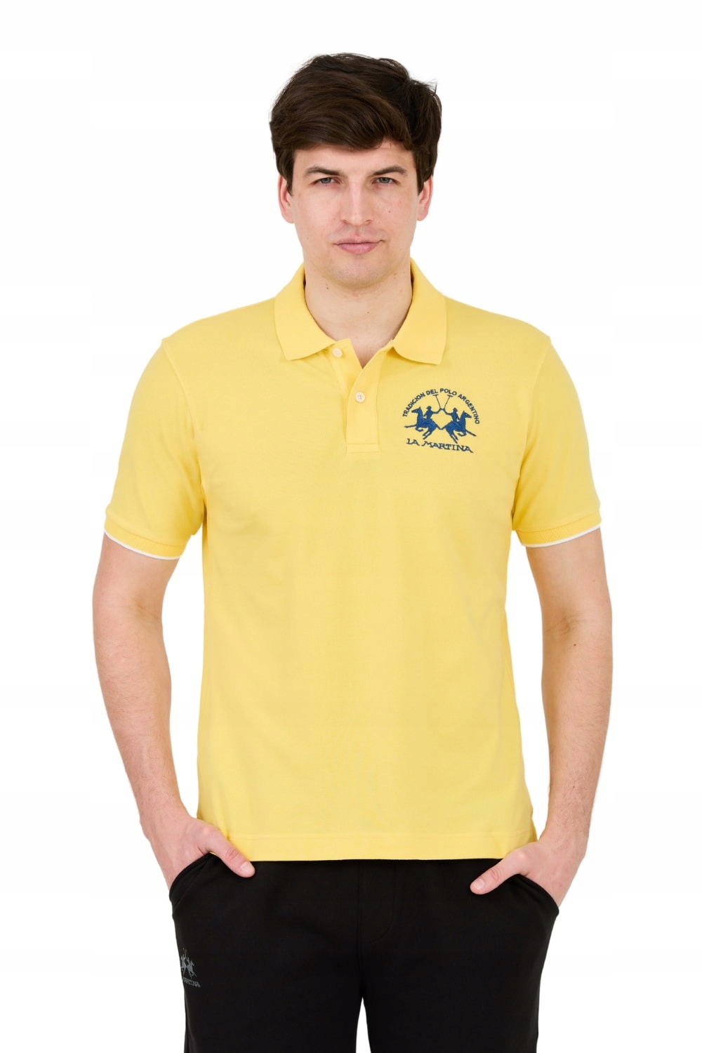 La Martina Žluté polo s velkým logem XL