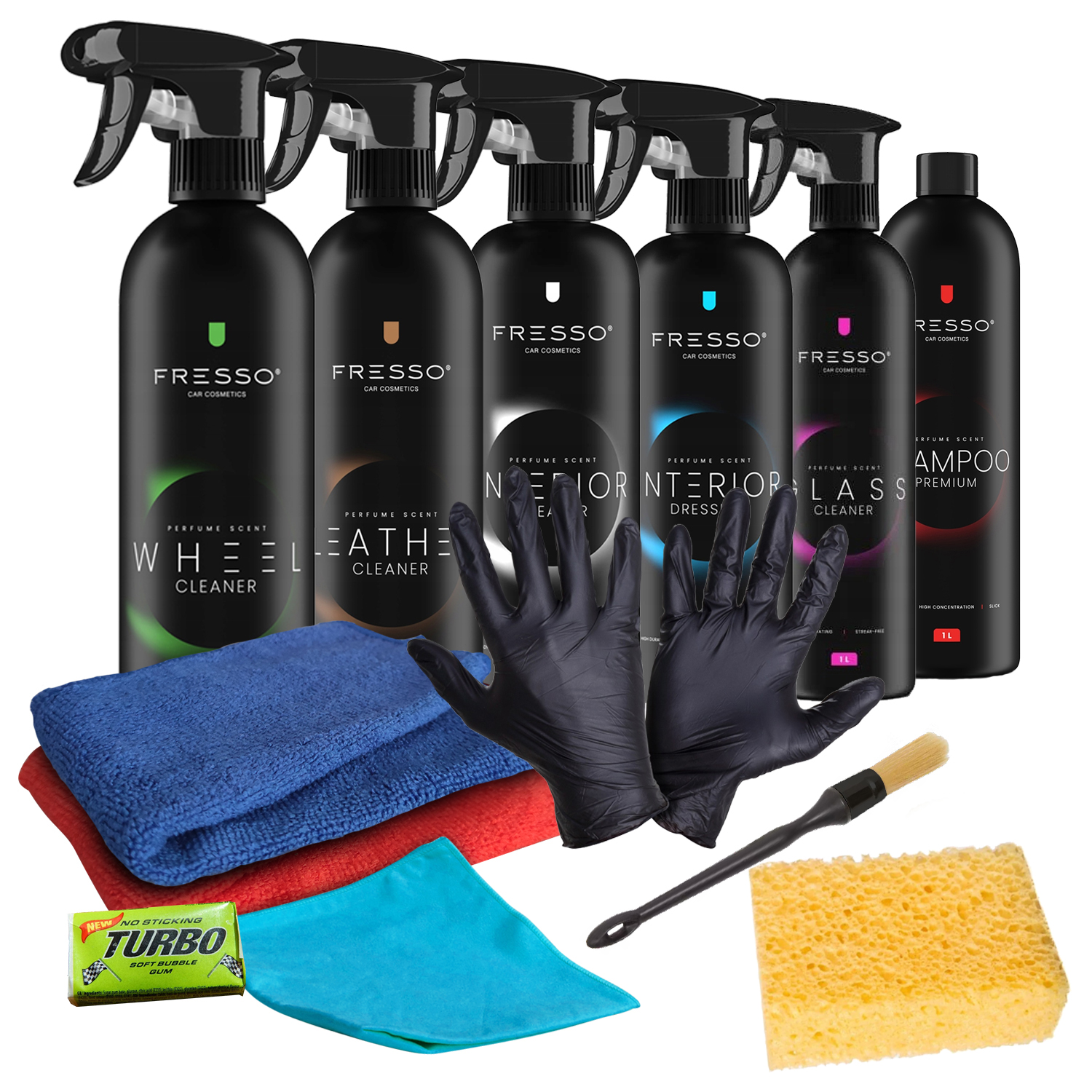 MEGA Zestaw Detailingowy Fresso Wheel Cleaner 1L