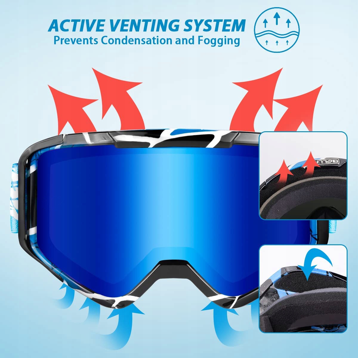 GOGLE MOTOCYKLOWE OKULARY PRZECIWMGIELNE WYŚCIGOWE Model BF631