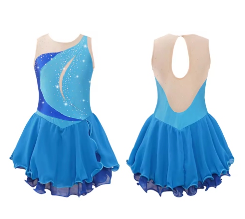 Strój Do Gimnastyki Balet Body Sukienka Do Tańca 152 158 Niebieska 2736