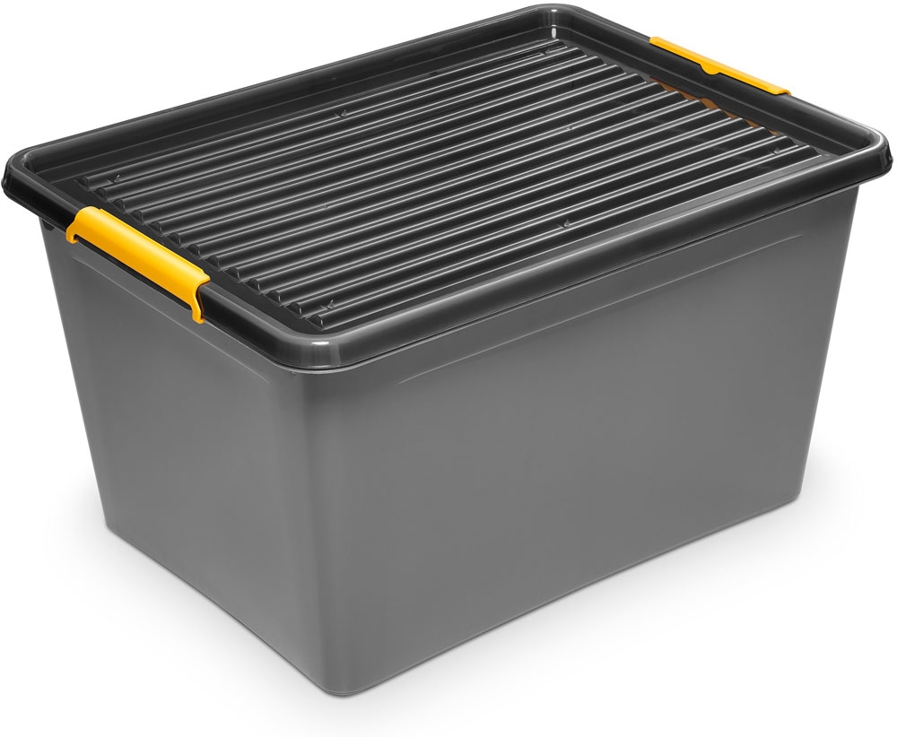 POJEMNIK MAGAZYNOWY MOCNY Z POKRYWA 145 L szary