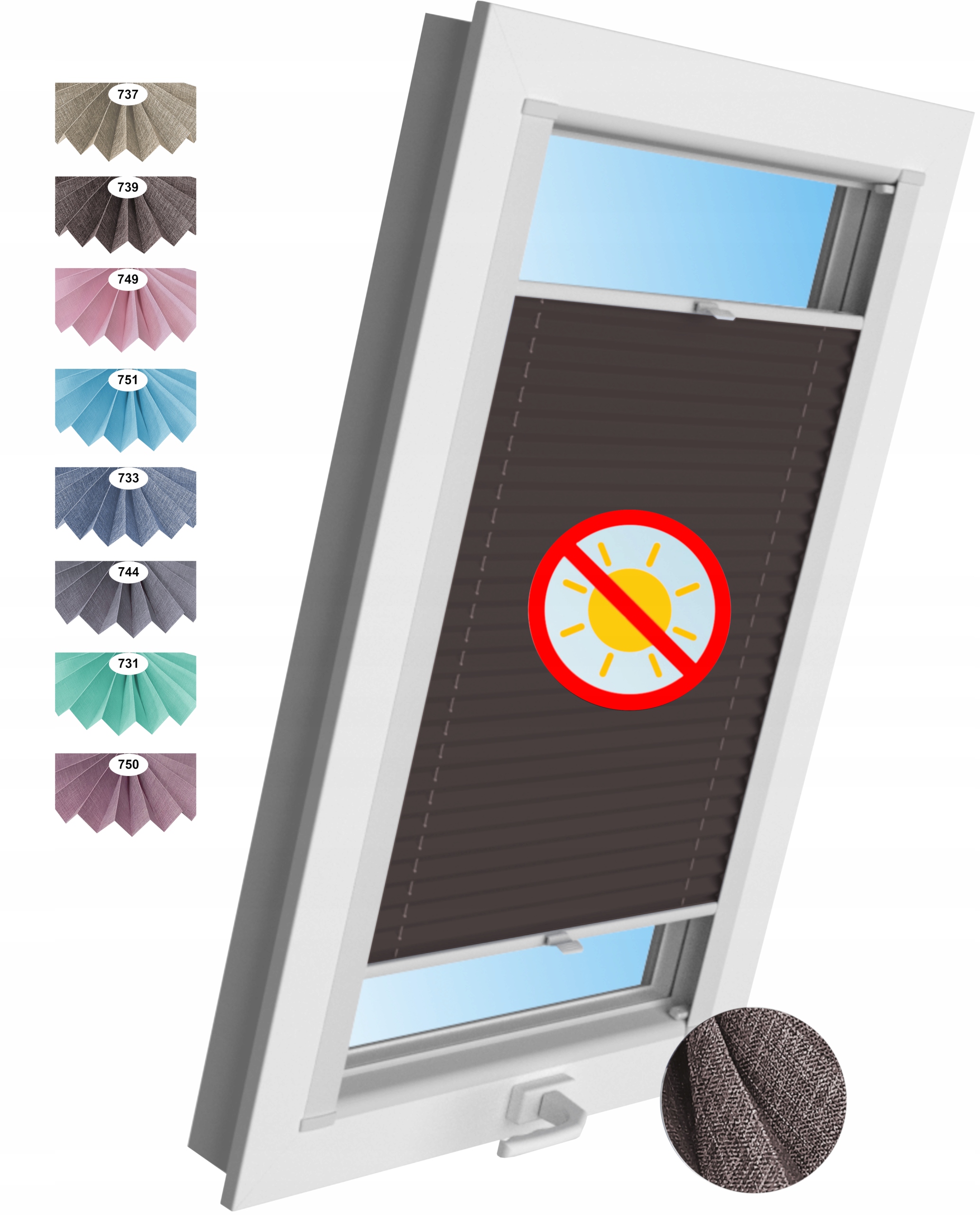 Plisa Střešní Termo Pastelová Roleta vhodná pro okno o rozměrech 78X140