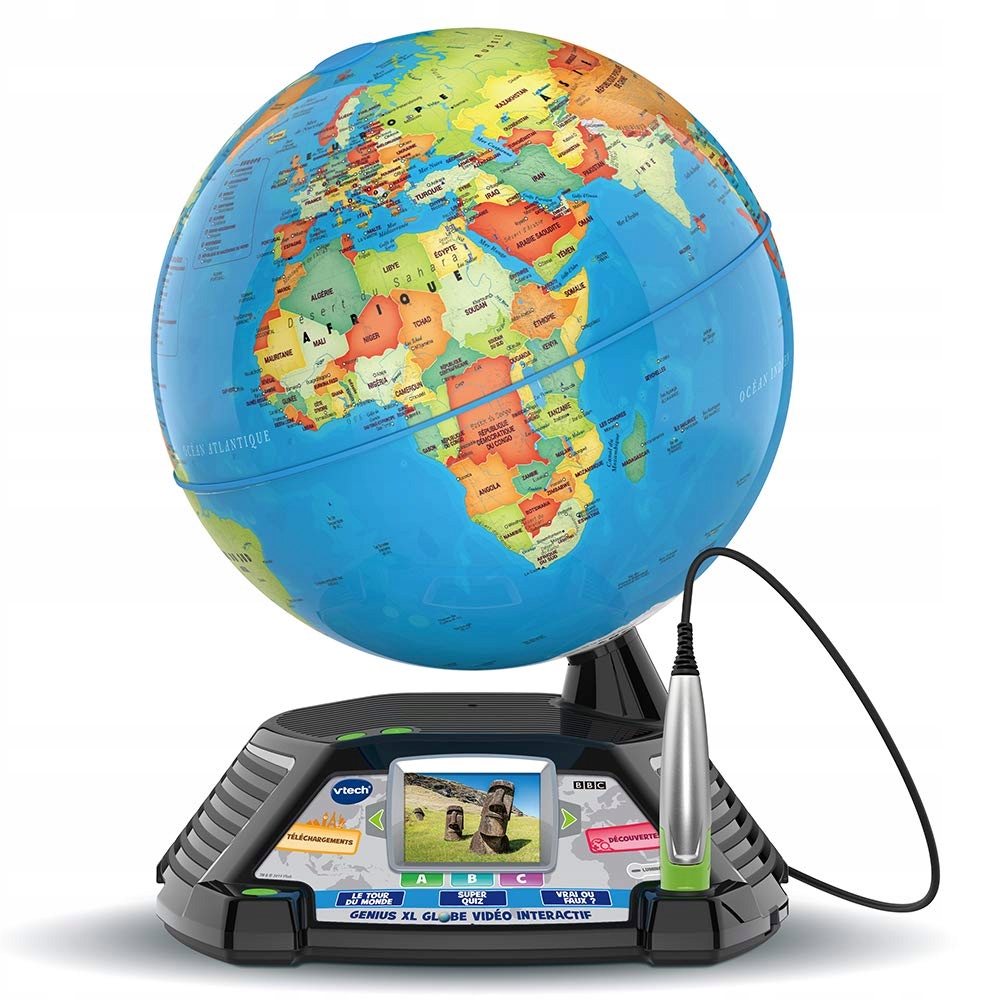Globus interaktywny VTech Video Globe ekran 2,4" Bbc rysik Francuski Fr
