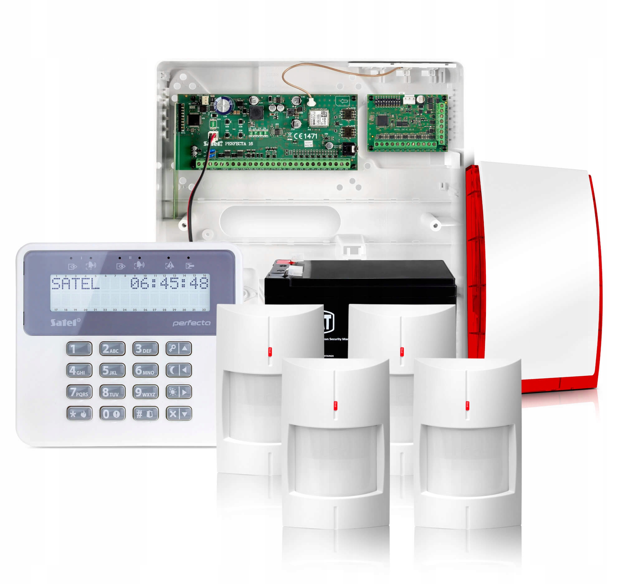Bezdrátový alarm Satel Perfecta 16-WRL 4x LCD detektor Aplikace Gsm