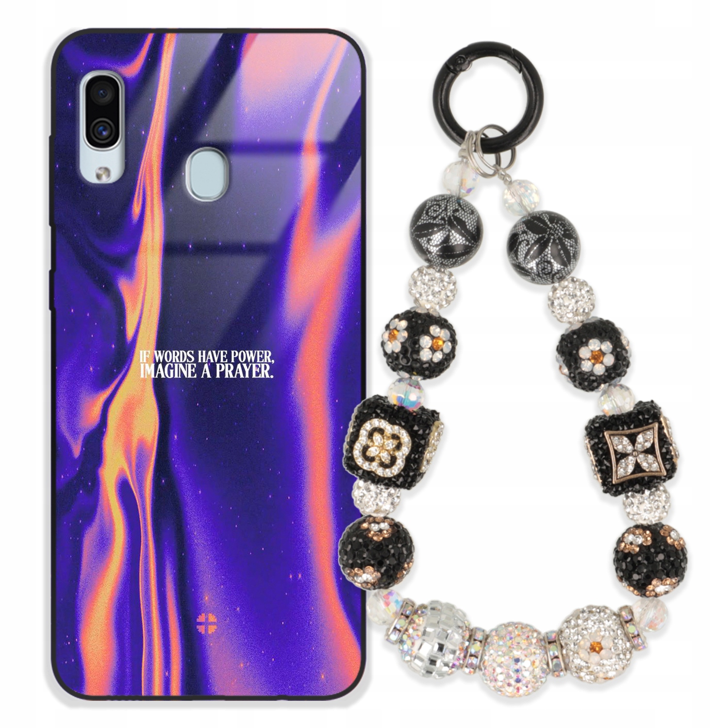 Puzdro Na Samsung A30 Case Glass Kľúčenka Elegantné Prémiové Vzory Puzdra