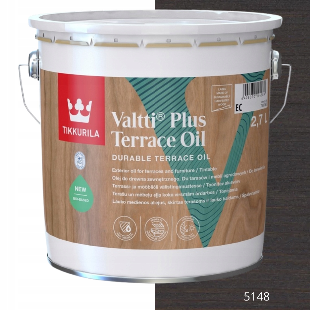 TIKKURILA OLEJ DO DREWNA VALTTI PLUS TERRACE OIL 2,7L KOLOR 5148