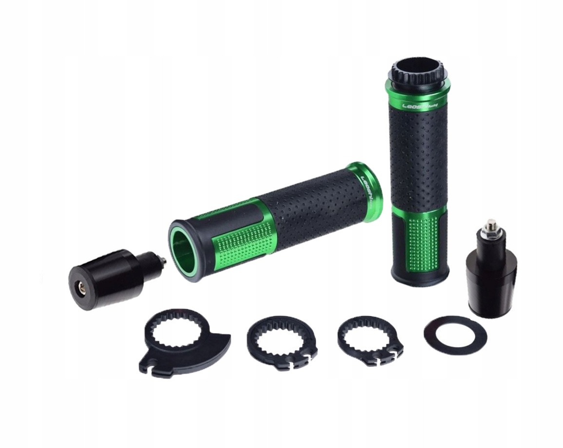 6014 - Зелені перемикачі + чорні грузила для Kawasaki ER6