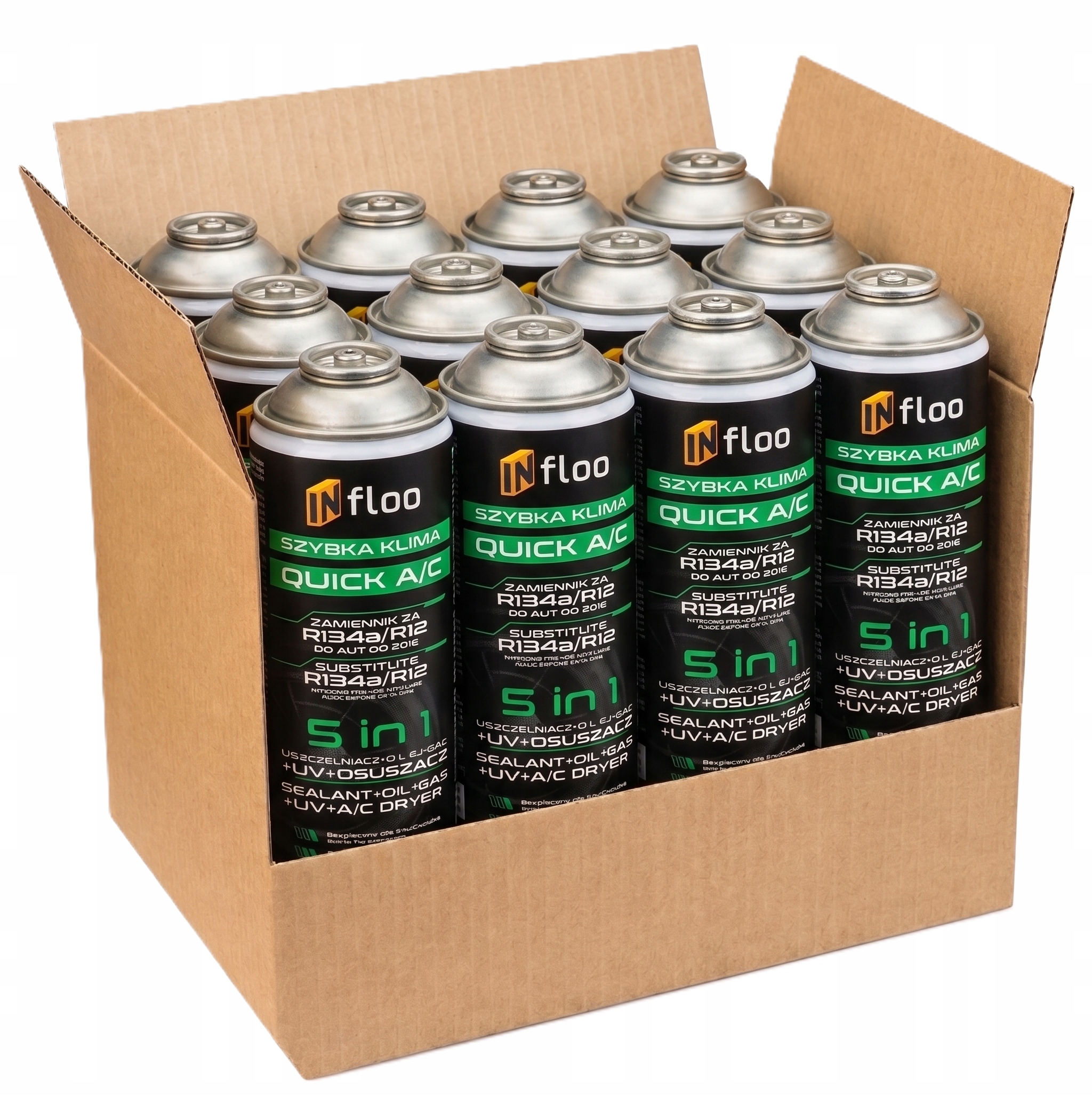 Infloo 12x5v1 Rychlé Klima R134a Gaz Olej Chladivo Klimatizace