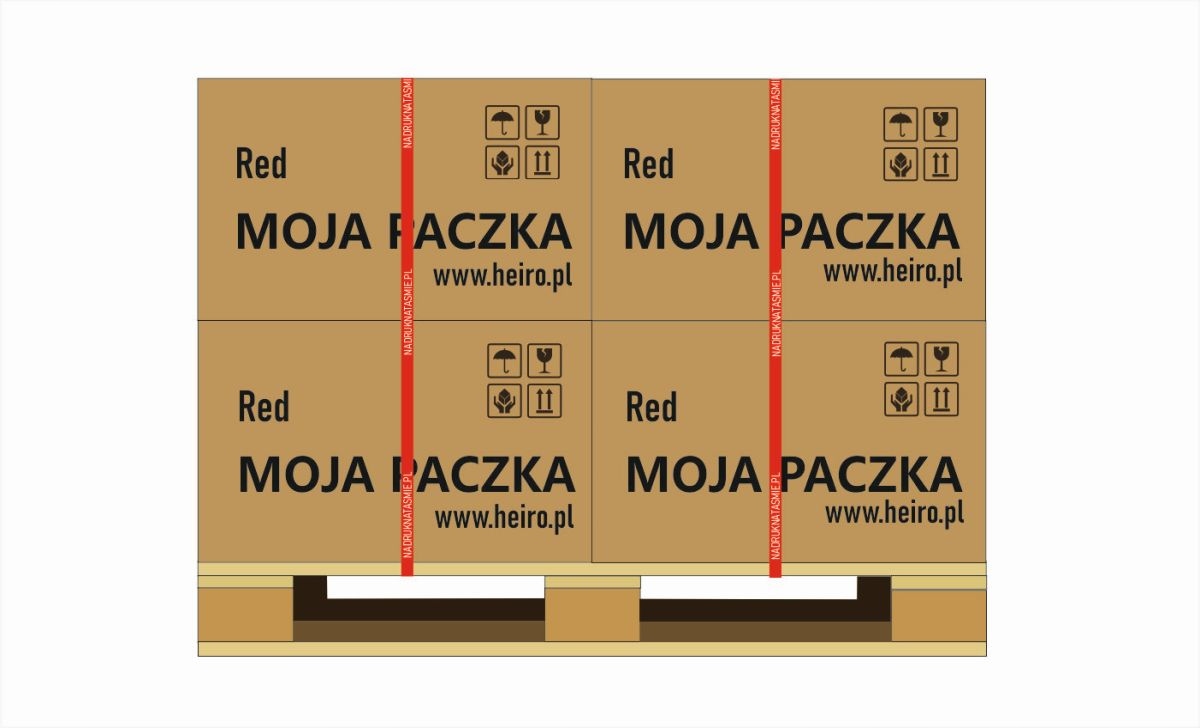 TAŚMA PP NADRUK 12 mm polipropylenowa CZERWONA Szerokość 12 mm