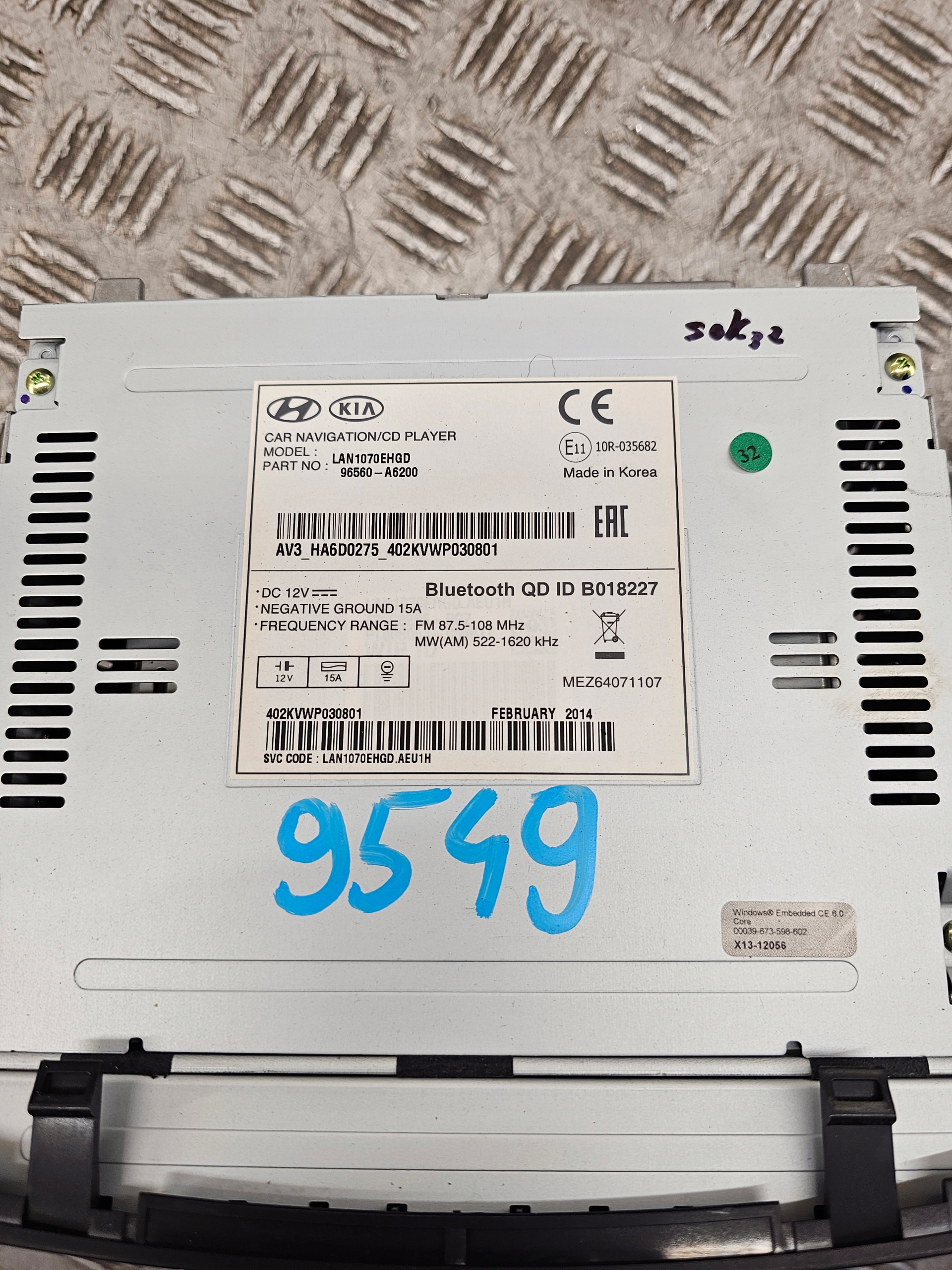 RADIO NAVIGACJA GPS NAVI PANEL BLUETOOTH 96560-A6200 HYUNDAI I30 II