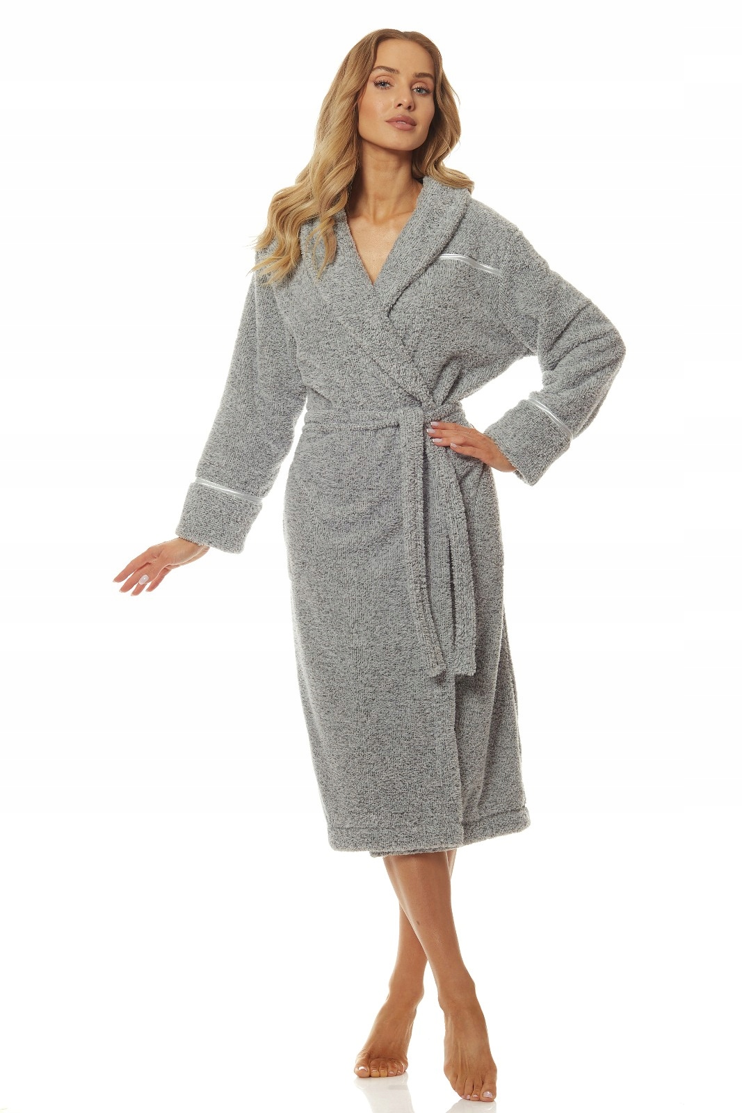 

L&L K Szlafrok Satyn 2084 Melange 2XL
