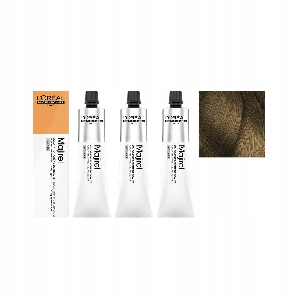 Loreal Majirel 8.34 3 x 60 ml světlá blond zlato-měděná barva sada