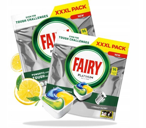 Levně 2x Kapsle Do Myčky Fairy Platinum All In One 96 Ks Účinné
