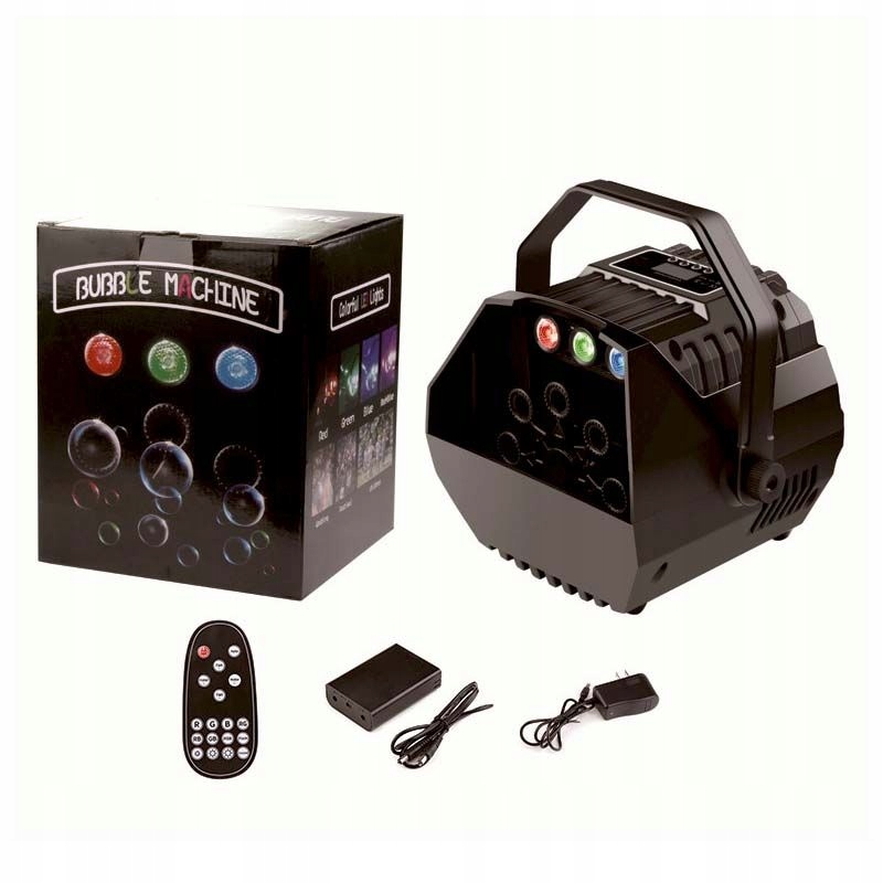 BEZPRZEWODOWA WYTWORNICA BANIEK DUŻO BANIEK ANIMACJE EFEKT LED + PŁYN 1L Kolor czarny