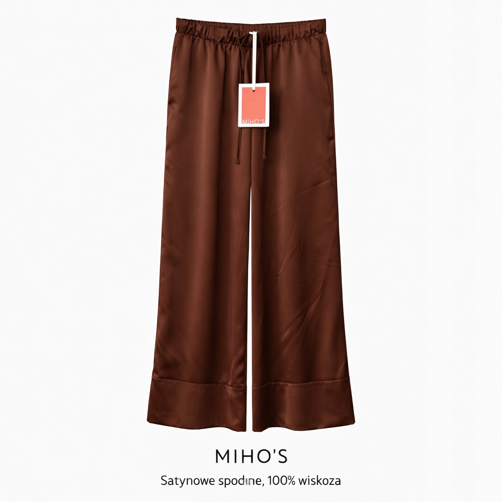 Elegantní saténové kalhoty Miho’s dámské 100% viskóza široké Italian