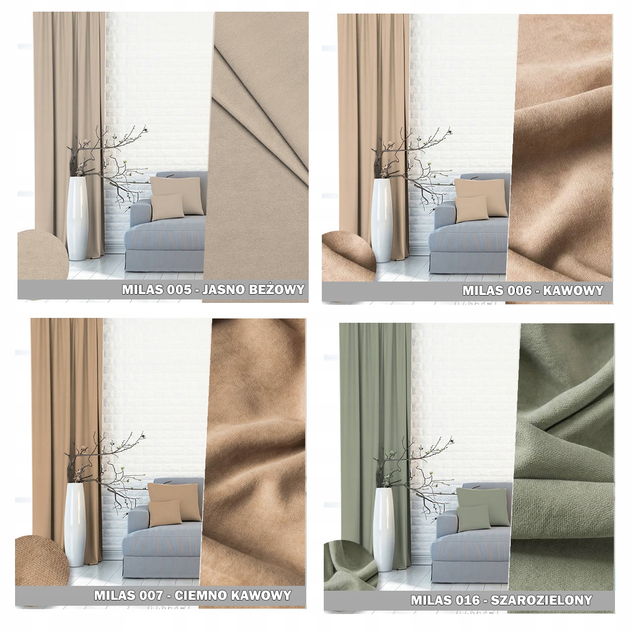 ZASŁONA GOTOWA POD WYMIAR MILAS VELVET TAŚMA ŻABKI MIX KOLORÓW Marka inna marka