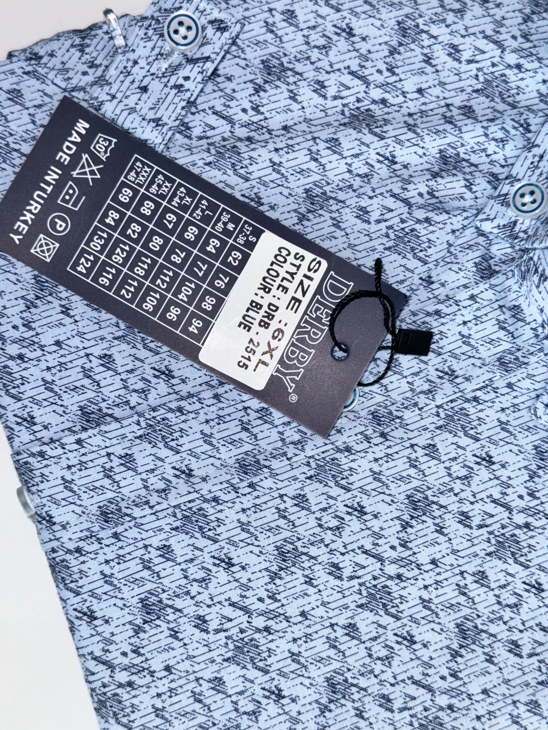 Derby pánská košile Velký vzor krátký rukáv bavlna vel 7XL 51/52 DRB-2515