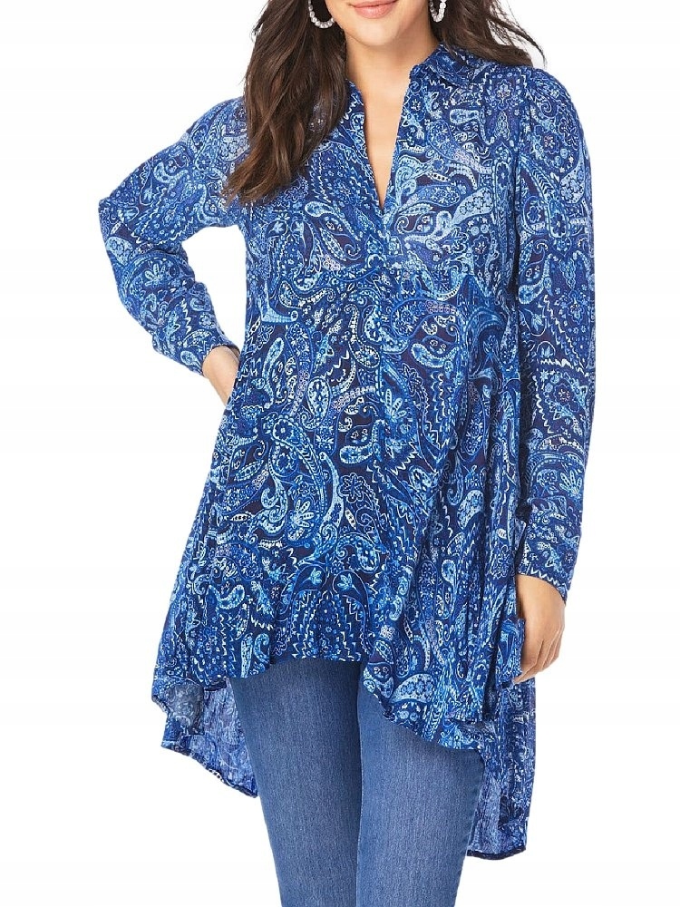 Roamans Vzdušná Modrá Tunika Paisley RM06 52