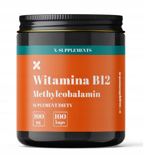 Witamina B12 MEGA DAWKA 1000 mcg METYLOKOBALAMINA 100 kaps UKŁAD NERWOWY