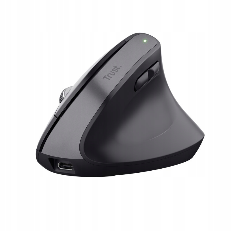 Trust myš Bayo+ Ergonomická vertikální myš, Bezdrátová, černá 25146