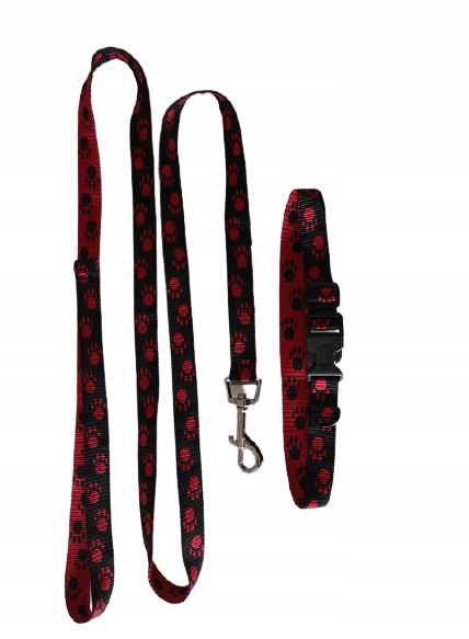 

Smycz 1,6M + Obroża 45CM Dog Łapki 24H