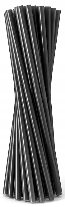 Słomki plastikowe proste czarne 500szt. 22cm 7mm REUSE