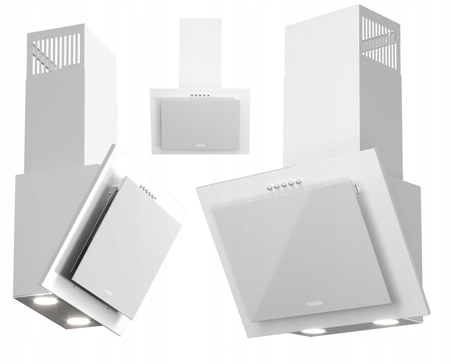 Okap kuchenny kominowy eco Vertical Pg 50 cm Biały Przyścienny 310 m3/h